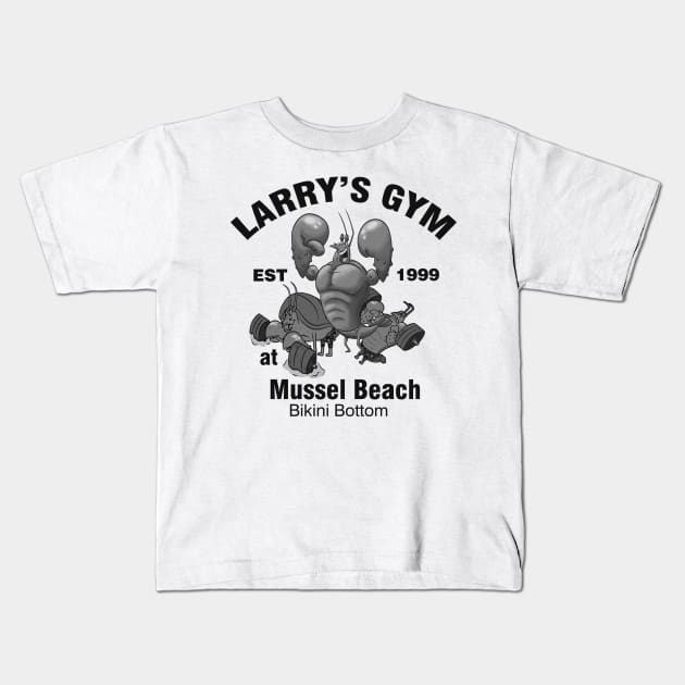 Larry's Gym At Mussel Beach Kids T-Shirt by positive_negativeart